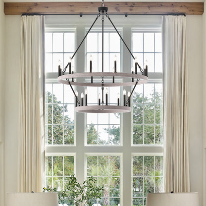 Lampadario Acroma da 20 luci moderno stile fattoria da 40 pollici a forma di ruota di carro con UL