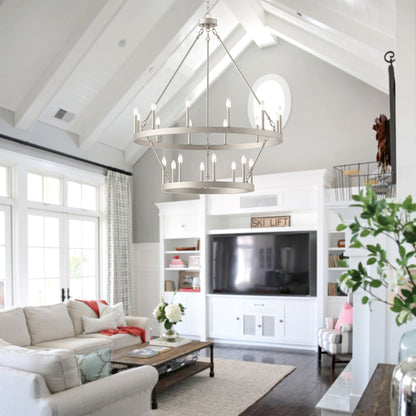 Lampadario Acroma da 20 luci moderno stile fattoria da 40 pollici a forma di ruota di carro con UL