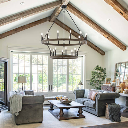 Lampadario Acroma da 20 luci moderno stile fattoria da 40 pollici a forma di ruota di carro con UL