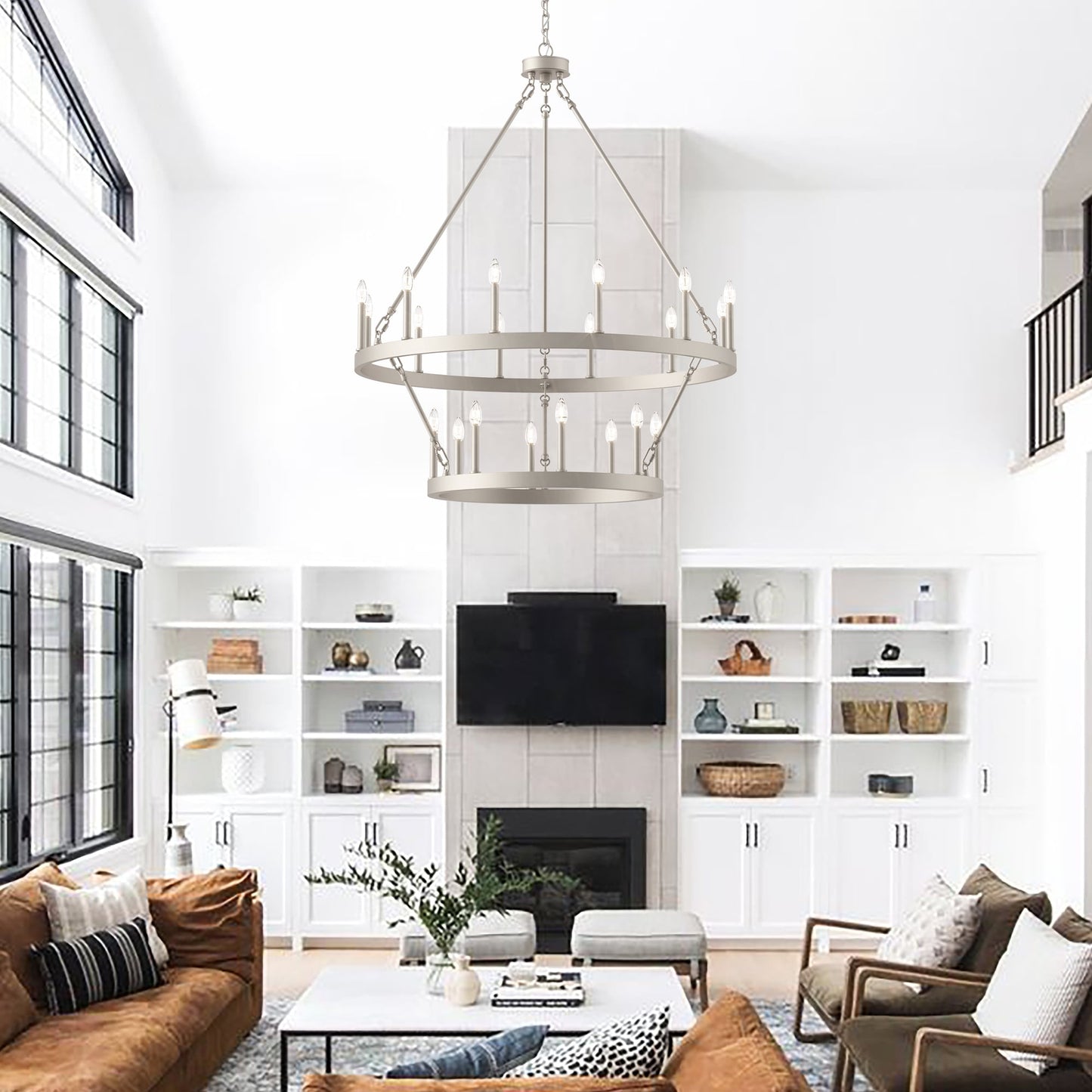 Lampadario Acroma da 20 luci moderno stile fattoria da 40 pollici a forma di ruota di carro con UL