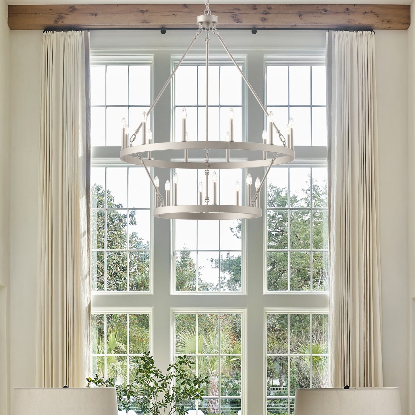 Lampadario Acroma da 20 luci moderno stile fattoria da 40 pollici a forma di ruota di carro con UL