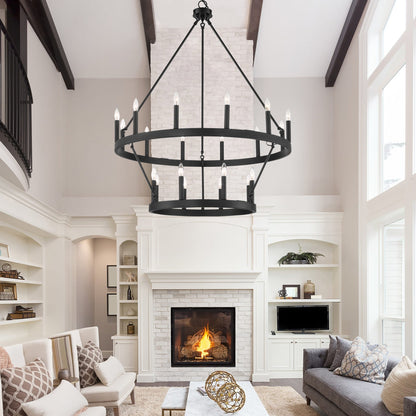 Lampadario Acroma da 20 luci moderno stile fattoria da 40 pollici a forma di ruota di carro con UL