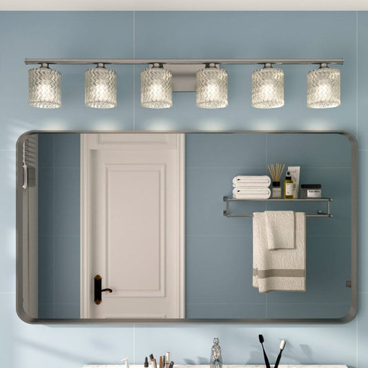 Lampada da bagno moderna in cristallo Acroma a 6 luci - 45 pollici