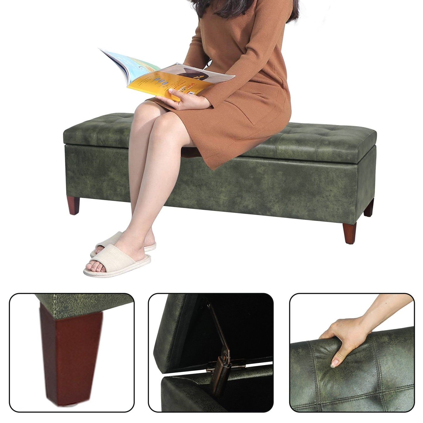 Panca contenitore in similpelle Adeco 50