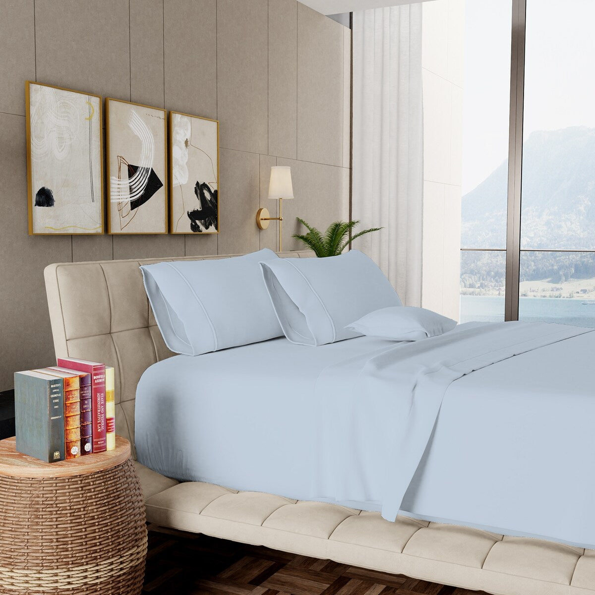 Set di lenzuola Aireolux in cotone egiziano di lusso, ultra morbido e setoso, 1000 fili