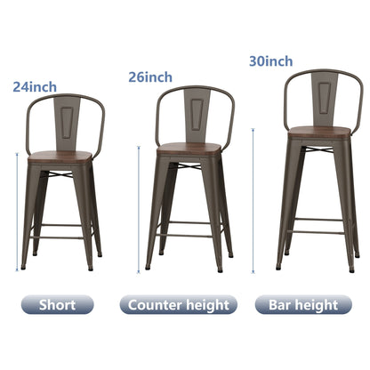 Sgabelli da bar Andeworld Farmhouse, set di 4 sgabelli da bar alti fino al bancone - Set di 4