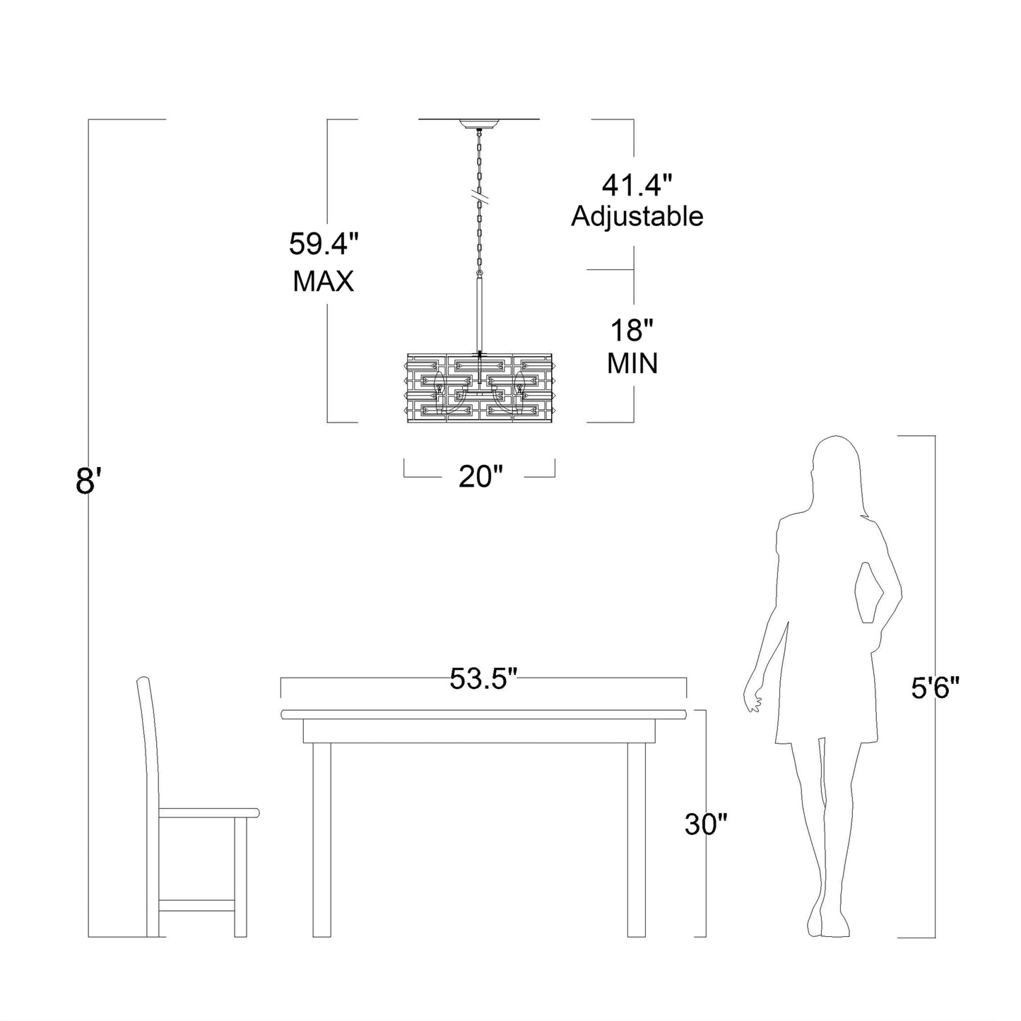 Lampadario Anita Drum Shade con prisma in vetro trasparente