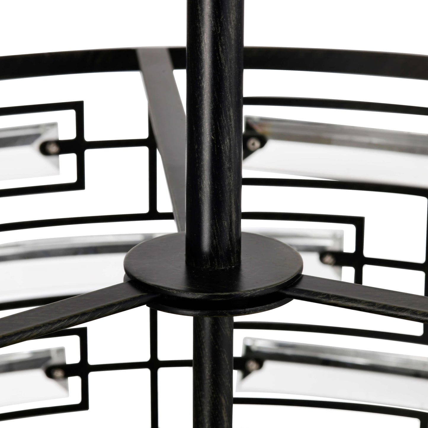 Lampadario Anita Drum Shade con prisma in vetro trasparente