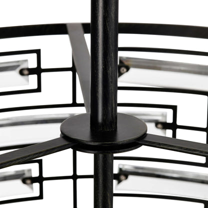 Lampadario Anita Drum Shade con prisma in vetro trasparente