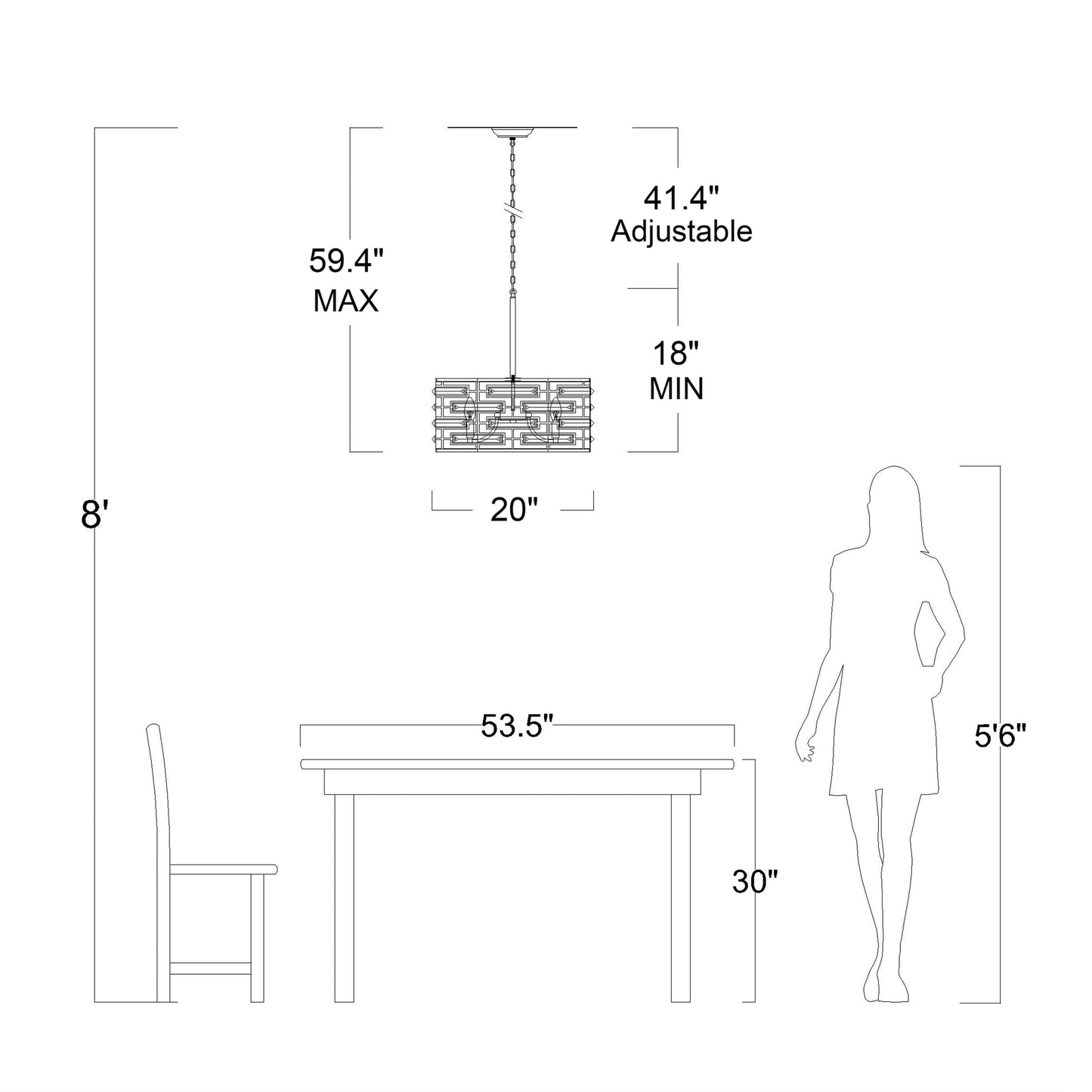 Lampadario Anita Drum Shade con prisma in vetro trasparente