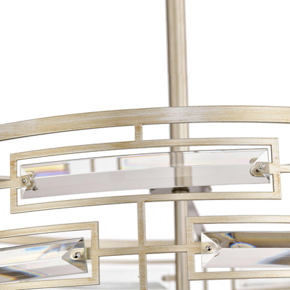Lampadario Anita Drum Shade con prisma in vetro trasparente