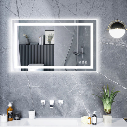 Specchio da bagno antiappannamento retroilluminato RGB e frontale a LED