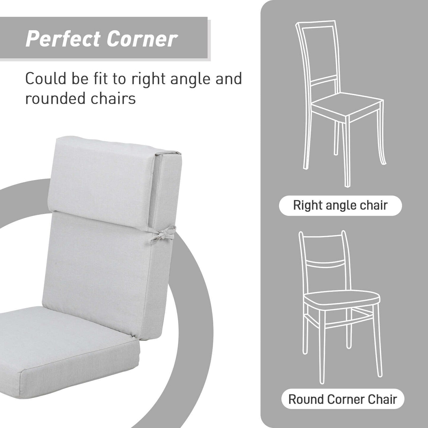 Set di 4 cuscini per sedia con schienale alto Aoodor Patio, 46x21x4 pollici (solo cuscini)