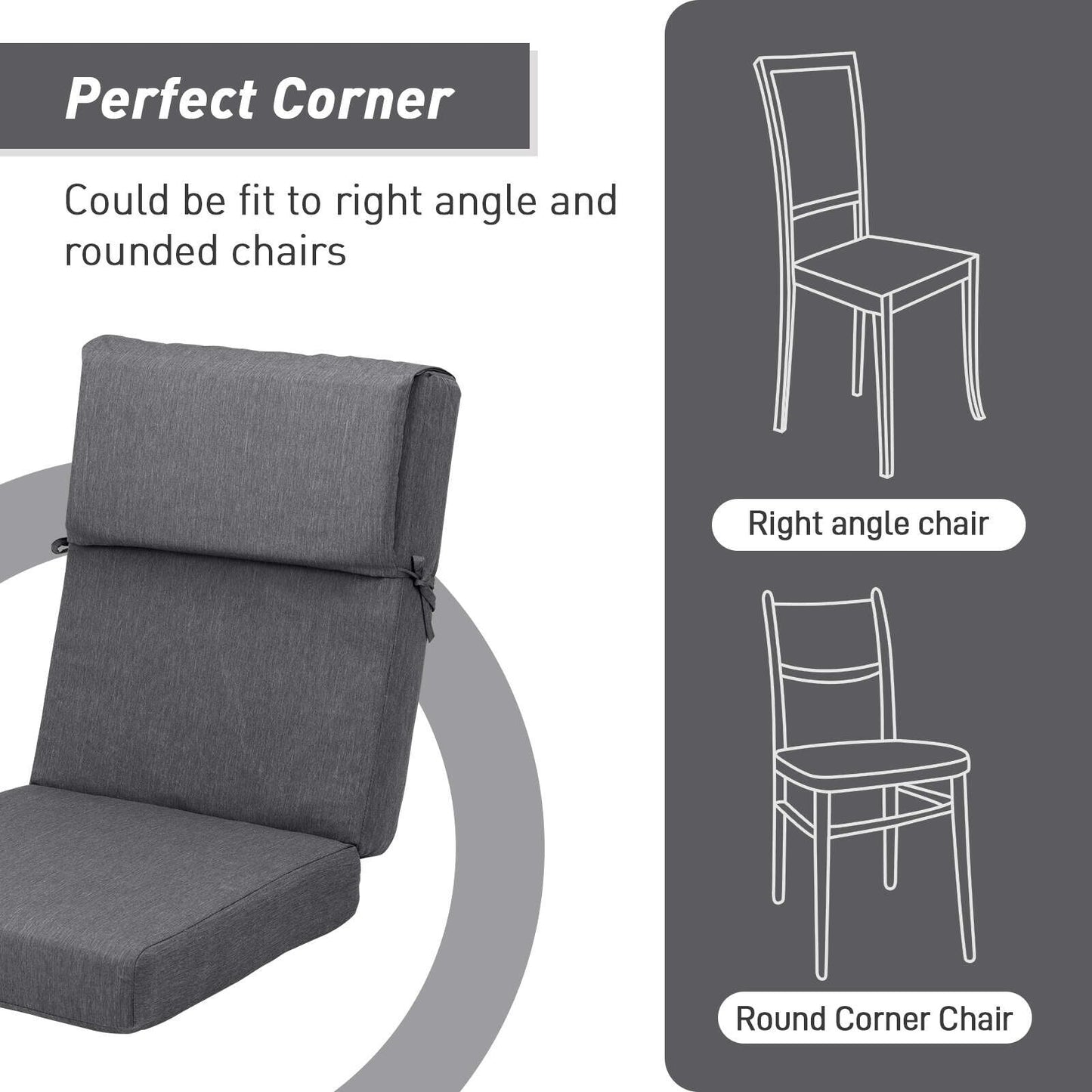 Set di 4 cuscini per sedia con schienale alto Aoodor Patio, 46x21x4 pollici (solo cuscini)