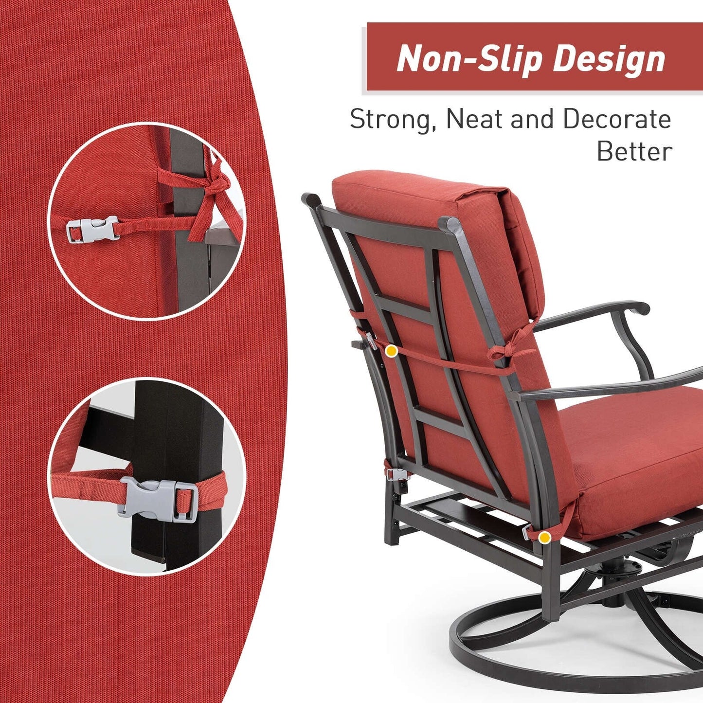 Set di 4 cuscini per sedia con schienale alto Aoodor Patio, 46x21x4 pollici (solo cuscini)