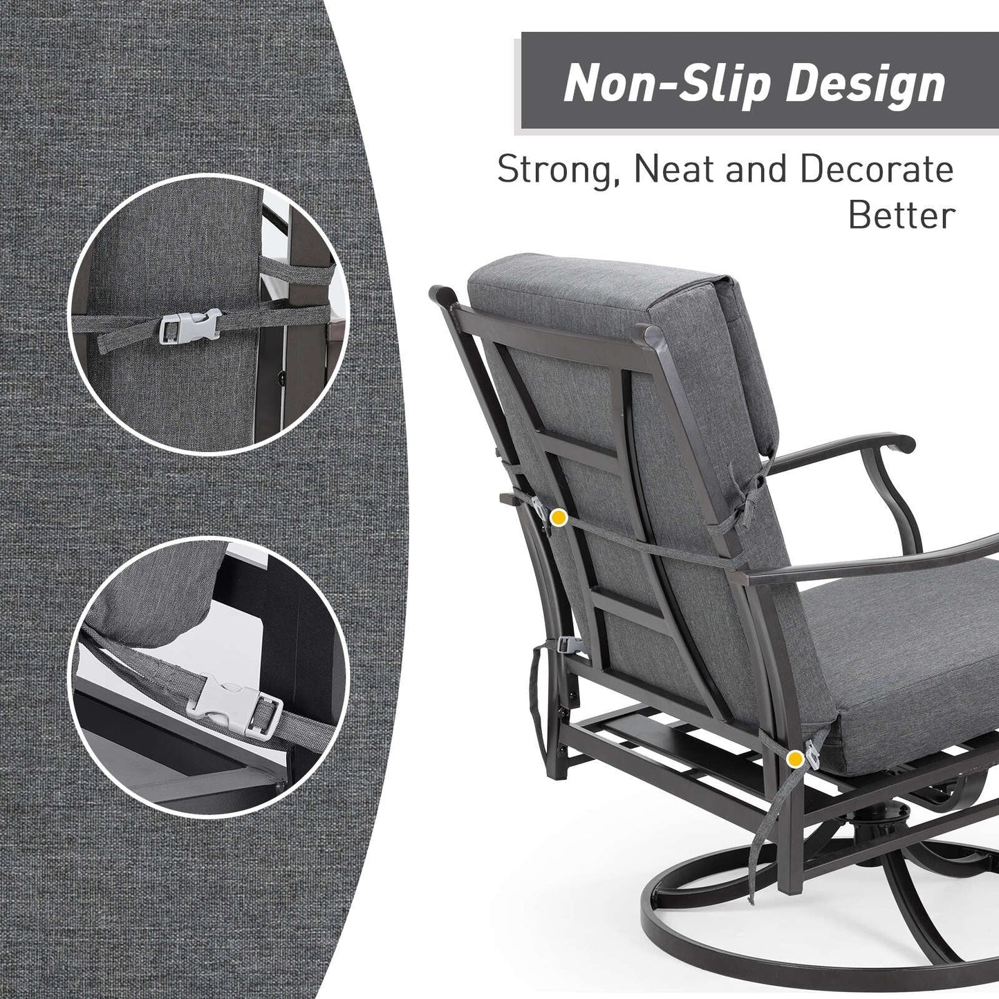 Set di 4 cuscini per sedia con schienale alto Aoodor Patio, 46x21x4 pollici (solo cuscini)