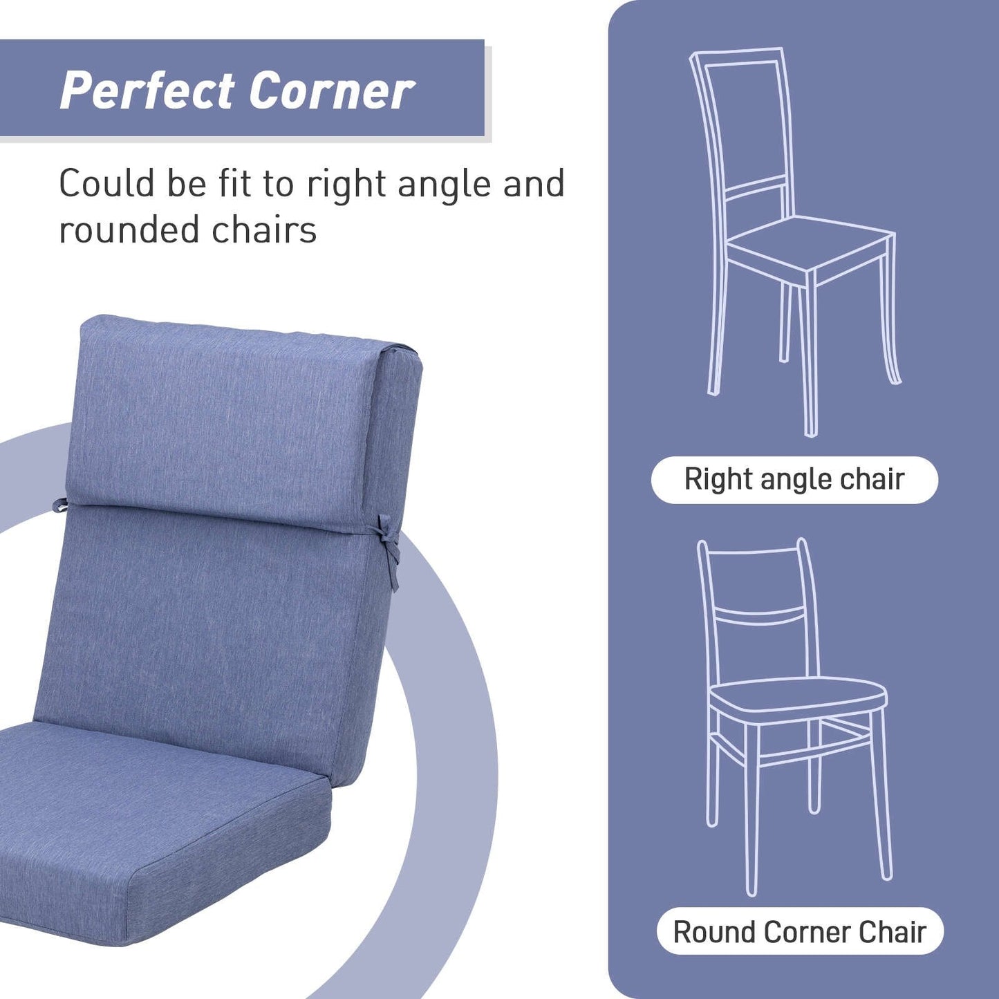 Set di 4 cuscini per sedia con schienale alto Aoodor Patio, 46x21x4 pollici (solo cuscini)