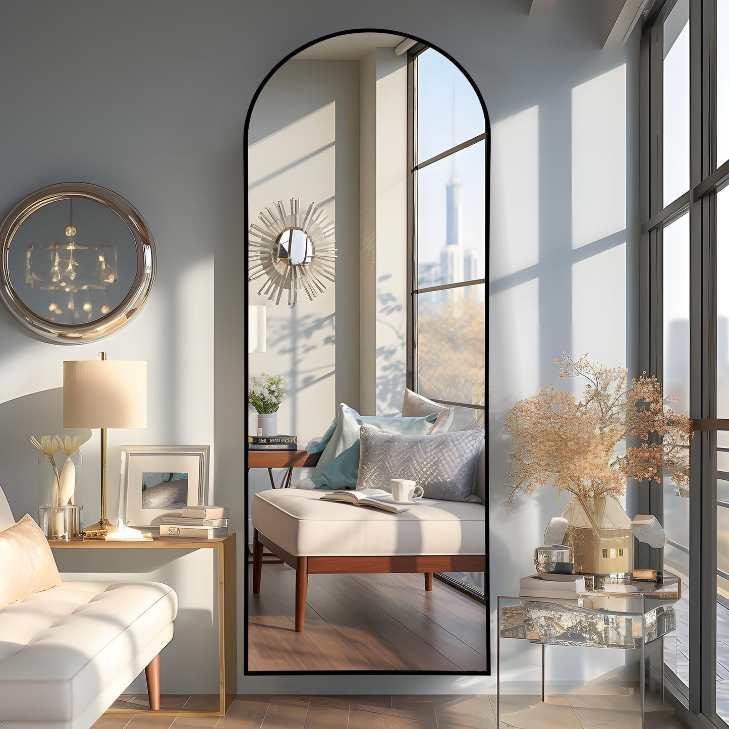 Specchio da terra e da parete a figura intera ad arco Dovelina