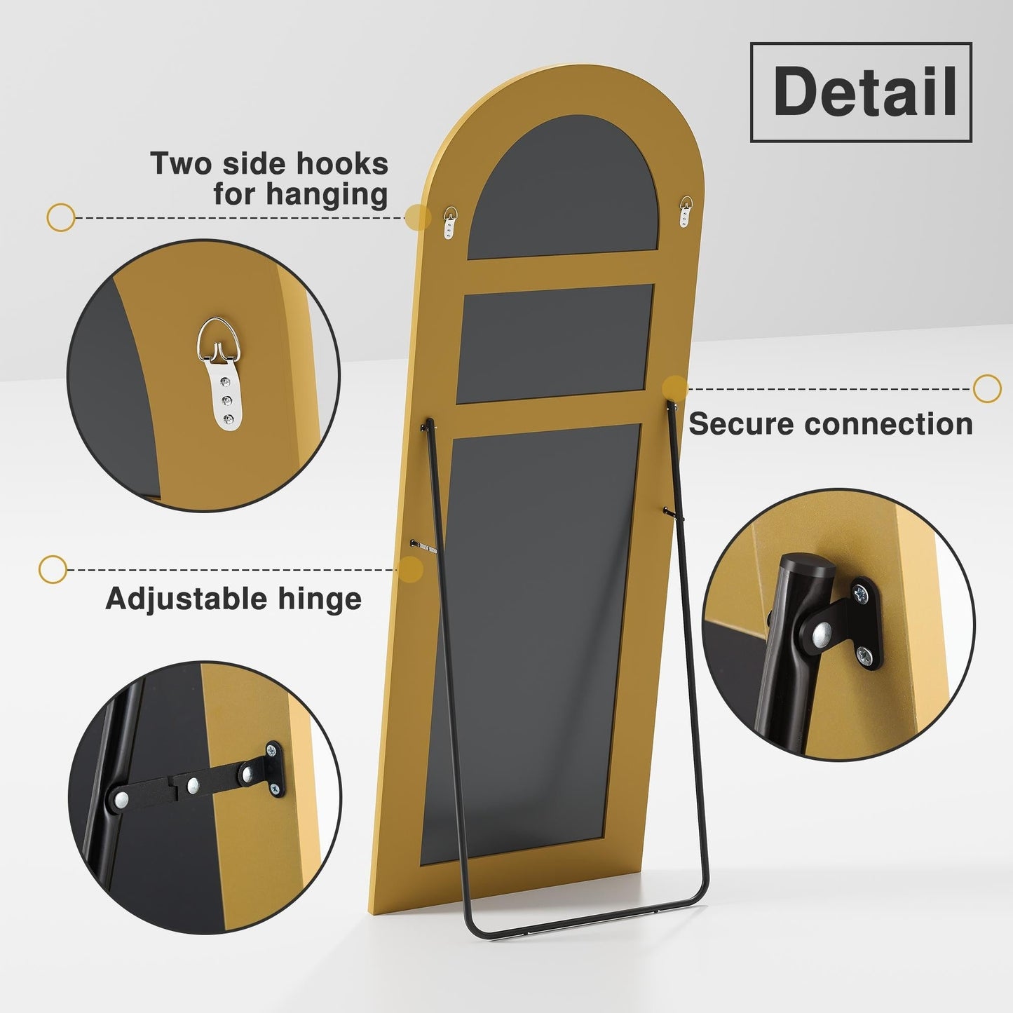 Specchio da terra e da parete a figura intera ad arco Dovelina