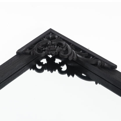 Specchio da pavimento intagliato in legno massello a tutta lunghezza ad arco