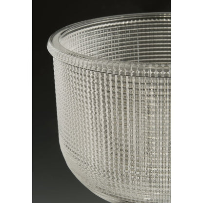 Lampada da bagno in stile costiero con tre luci, in cromo lucido e vetro prismatico trasparente doppio, collezione Archie - 8,75 x 26,25 x 7,25