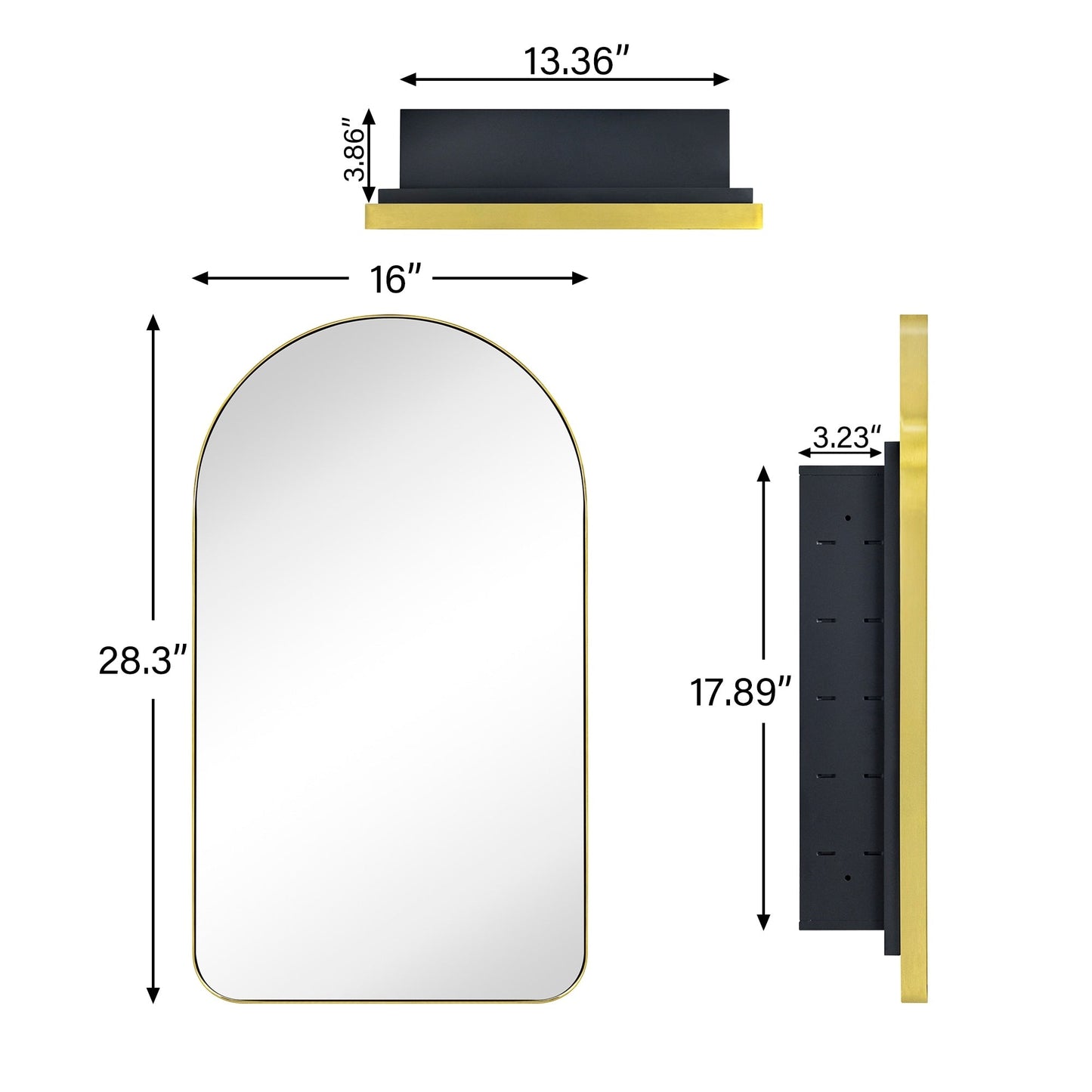Mobiletto porta medicinali con cornice incassata TEHOME Aristes, specchio e ripiani regolabili