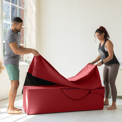 Chaise longue convertibile Avana Kami / Yoga e massaggio - Pouf 2 in 1 con poltrona yoga pieghevole nascosta, microvelluto - N/D