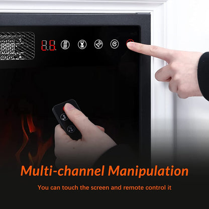 Camino elettrico BOSSIN 43 con mensola, inserto per camino elettrico da 23 pollici, mobile porta TV indipendente con camino in legno