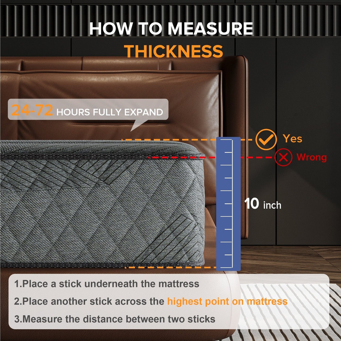 Materasso ibrido in memory foam infuso di gel SweDrea da 10 pollici, mediamente rigido, rinfrescante e traspirante con CertiPUR-US, SGS e OEKO-TEX