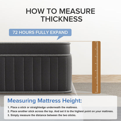 Materasso ibrido in memory foam con infusione di gel SweDrea da 12 pollici, rinfrescante e traspirante con CertiPUR-US, SGS e OEKO-TEX