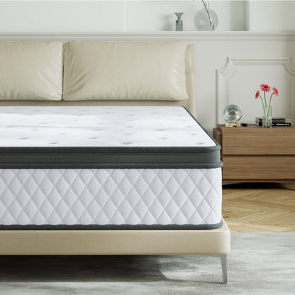 Materasso SweDrea in memory foam ibrido rigido da 12 pollici con certificazione CertiPUR-US e Oeko-TEX, dotato di molle rinforzate.