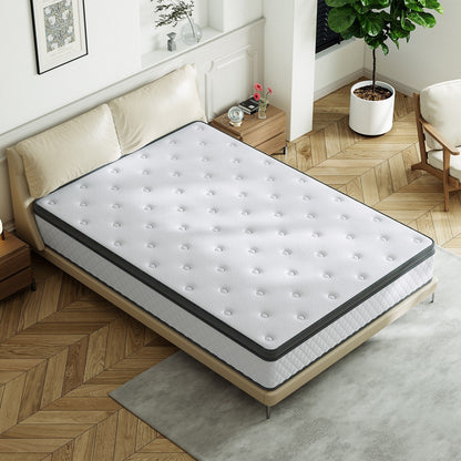 Materasso SweDrea in memory foam ibrido rigido da 12 pollici con certificazione CertiPUR-US e Oeko-TEX, dotato di molle rinforzate.