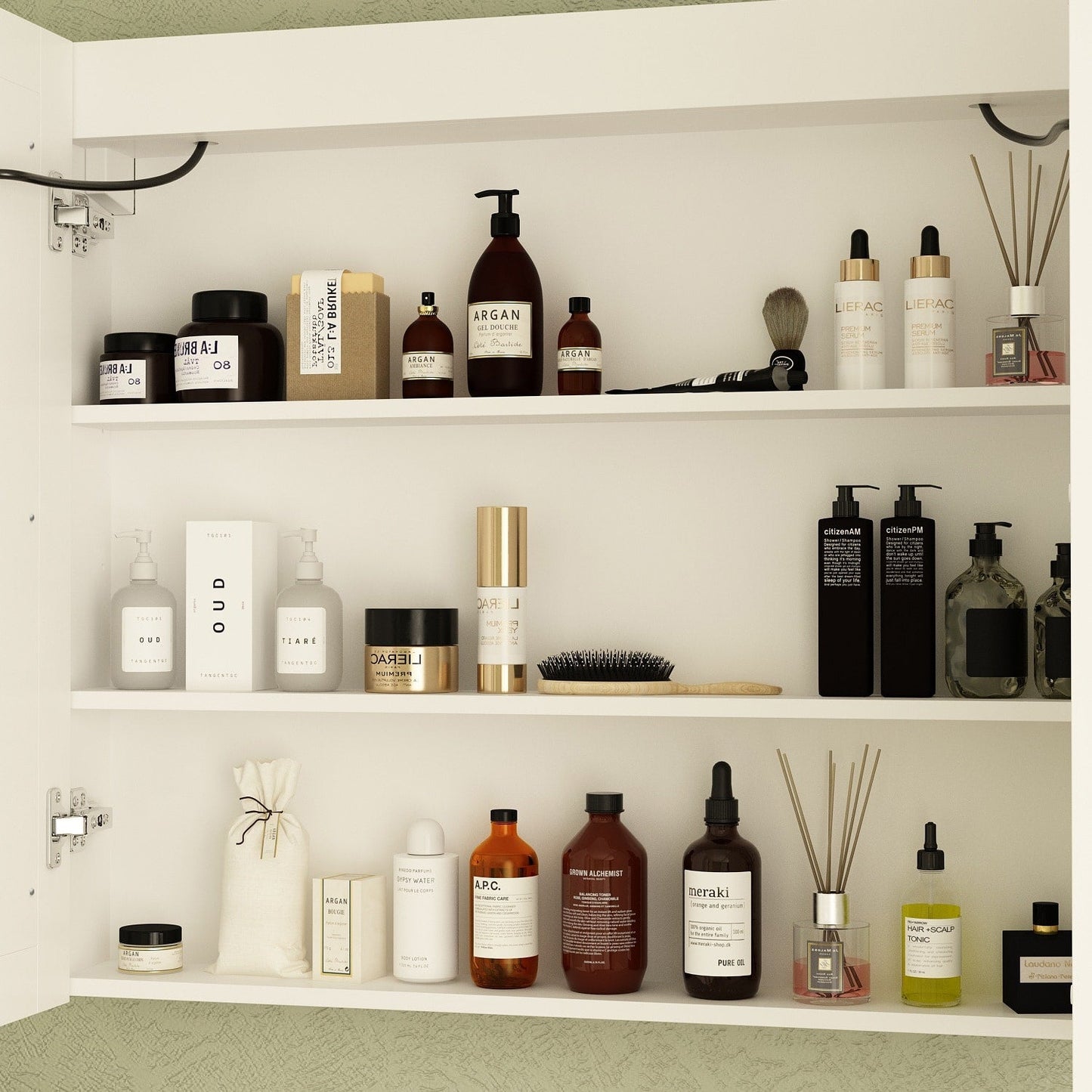 Mobiletto per medicinali da bagno con specchio LED antiappannamento 6000K, mobiletto da parete bianco