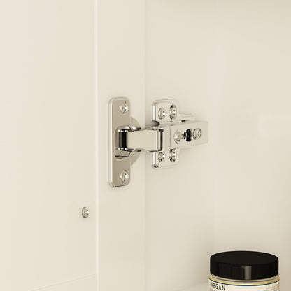 Mobiletto per medicinali da bagno con specchio LED antiappannamento 6000K, mobiletto da parete bianco