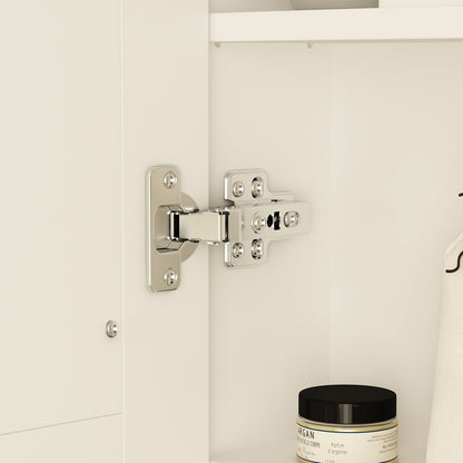 Mobiletto per medicinali da bagno con specchio LED antiappannamento 6000K, mobiletto da parete bianco