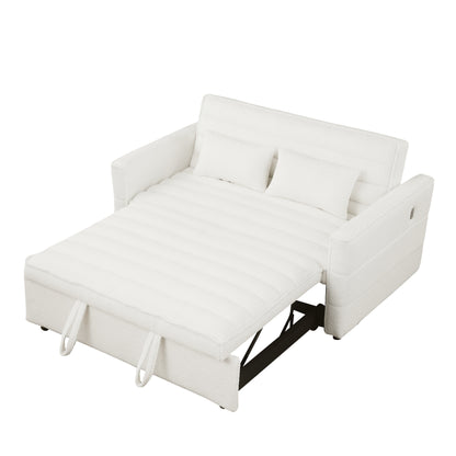 Divano letto trasformabile in divano letto Boucle beige 55.12 con schienale regolabile e 2 cuscini per la vita per il soggiorno