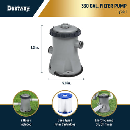 Piscina fuori terra rotonda Bestway Steel Pro MAX 10'x30 con pompa - 10 piedi x 30 pollici.