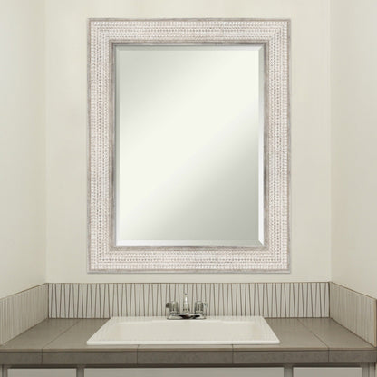 Specchio da parete per bagno in legno bisellato - Cornice Trellis Silver - Trellis Silver