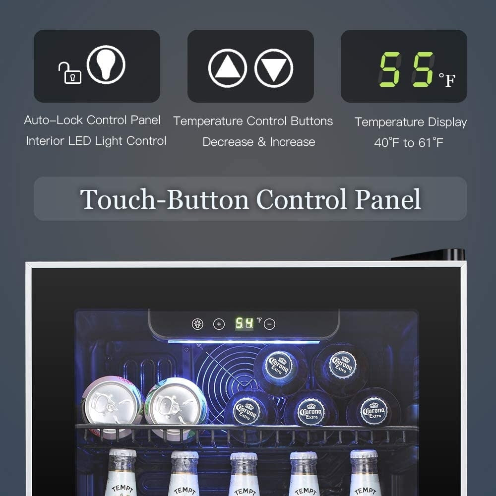 Frigorifero per bevande - Mini frigorifero da 120 lattine con porta in vetro