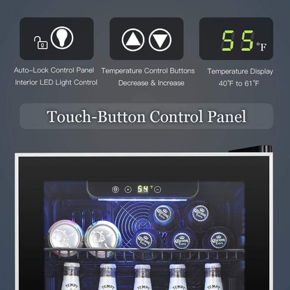 Frigorifero per bevande - Mini frigorifero da 120 lattine con porta in vetro