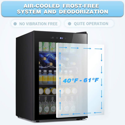 Cantinetta frigo da 4,4 piedi cubi con luci LED e pulsanti touch, ripiani rimovibili, meno di 38 dB