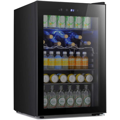 Cantinetta frigo da 4,4 piedi cubi con luci LED e pulsanti touch, ripiani rimovibili, meno di 38 dB