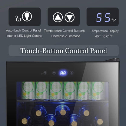 Cantinetta frigo da 4,4 piedi cubi con luci LED e pulsanti touch, ripiani rimovibili, meno di 38 dB