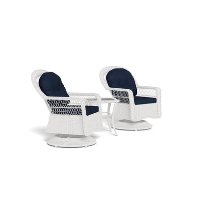Biloxi Outdoor WhiteOutdoor Wicker Swivel Glider Patio Set (3 pezzi)