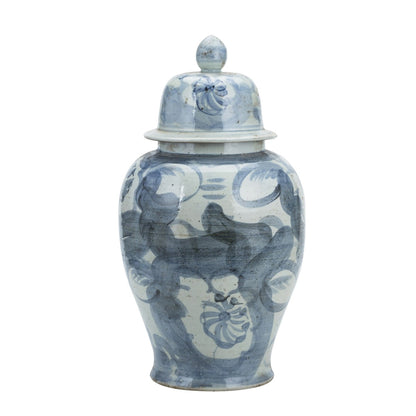 Vaso da tempio floreale Silla in porcellana blu e bianca