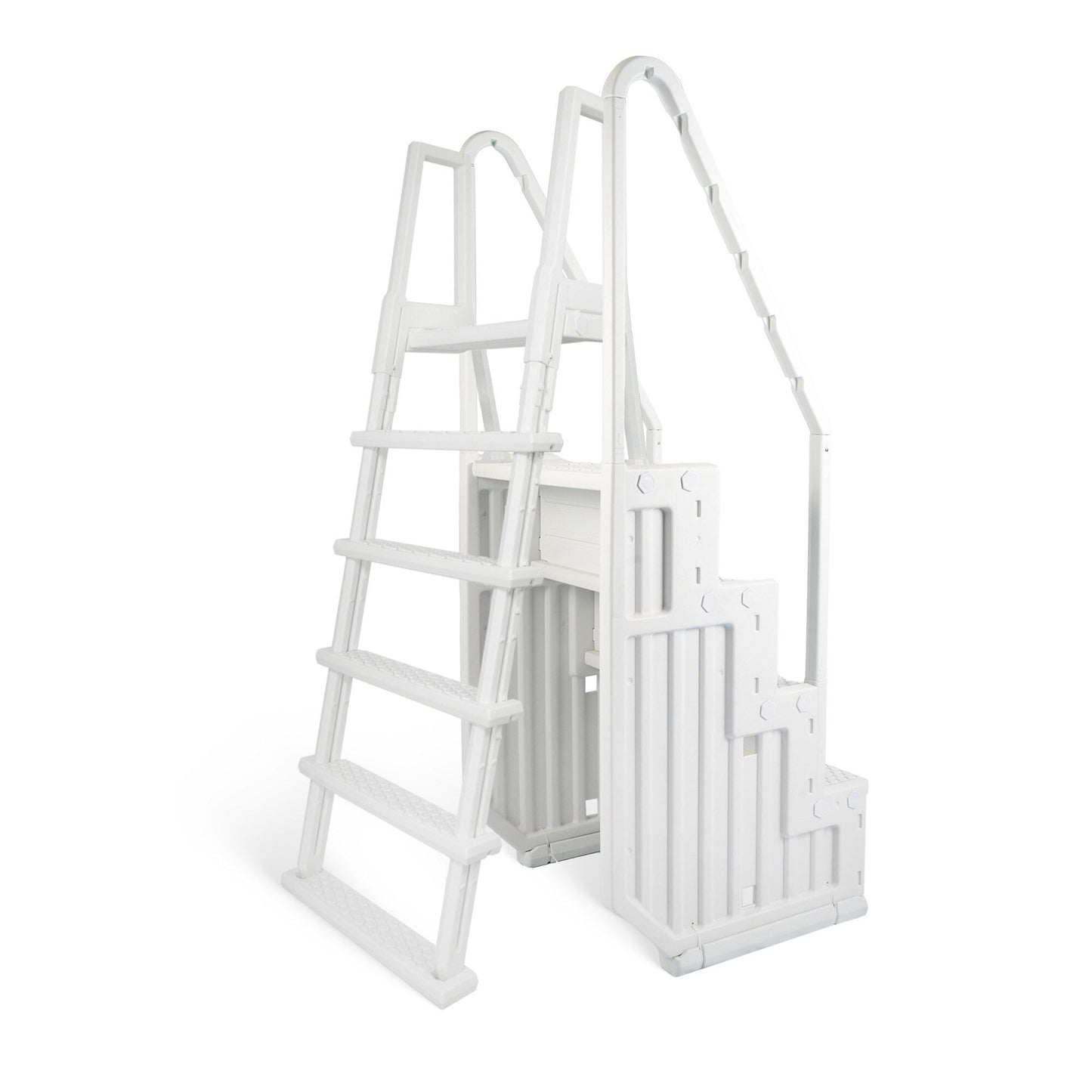 Blue Wave Easy Pool Step con scala esterna per piscine fuori terra - 32,5 pollici di larghezza x 56 pollici di profondità x 81 pollici di altezza