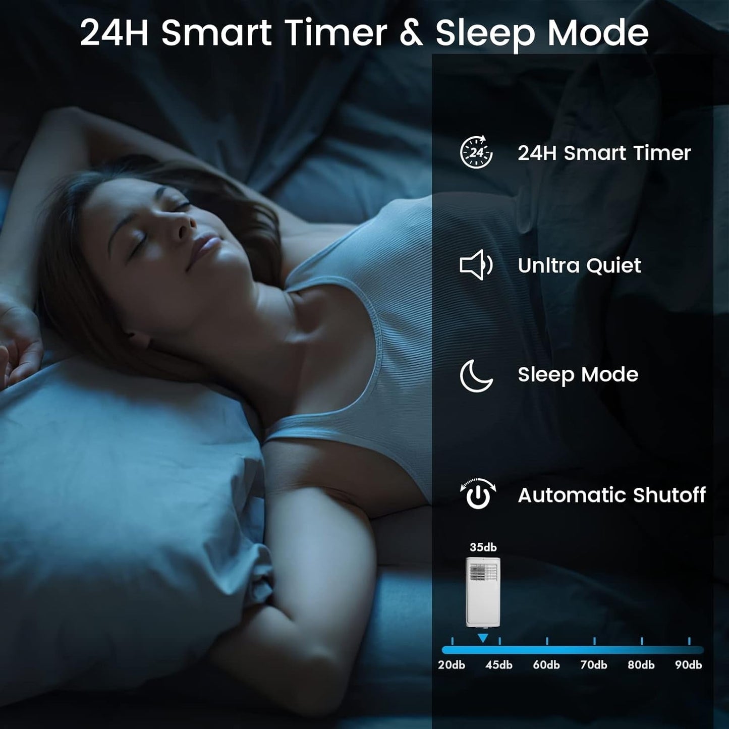 Condizionatori d'aria portatili Bossin 8000BTU (Ashrae), 5000BTU (SACC) 3 in 1 con telecomando, refrigeratore d'aria portatile Quiet Room - 880 V