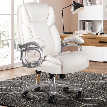 Sedia da ufficio Bossin Big and Tall Executive, sedia ergonomica con supporto lombare regolabile da 500 libbre, schienale alto in pelle PU per computer