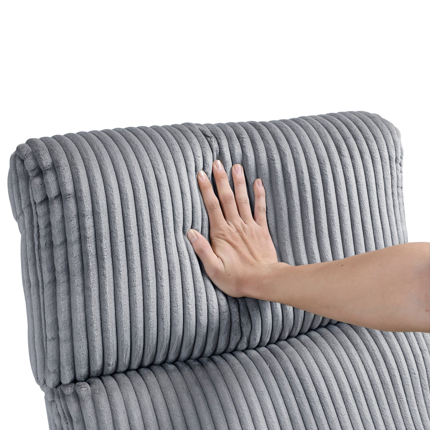 Poltrona reclinabile manuale girevole in velluto a coste Braidy