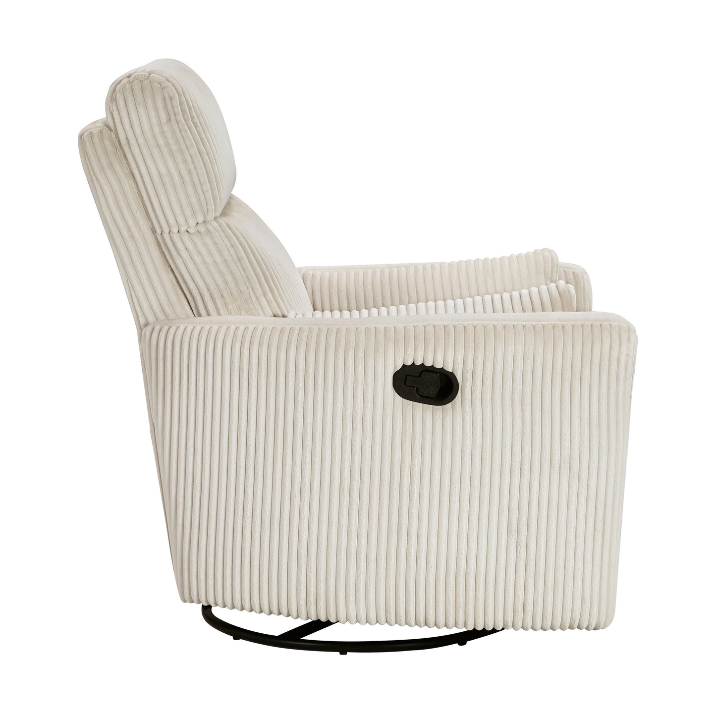 Poltrona reclinabile manuale girevole in velluto a coste Braidy